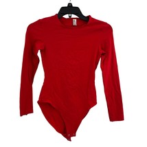 American Apparel Red Long Sleeve Bodysuit Size Medium  - £14.37 GBP