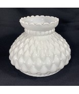 Vintage Diamond Quilt Ruffle White Milk Glass Lamp Shade 6 3/4”x 4.25 - $44.71 CAD