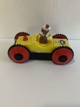 Sock Monkey Tumbling Car  Battery Operated Toy 7” Long Car Works - $23.75