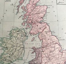 1879 Map British Isles England Scotland Victorian Geography 1st Edition DWAA9 - £63.95 GBP