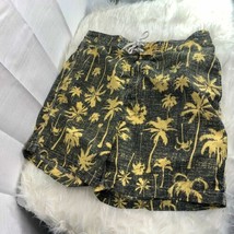 Swim Trunks Sz XL Mens Grayish Brown Yellow 18&quot; Length Beach Pool Shorts - £9.94 GBP