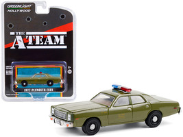 1977 Plymouth Fury &quot;U.S. Army Police&quot; Army Green &quot;The A-Team&quot; (1983-1987) TV Ser - $22.79