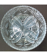 Centerpiece Large Elegant Heavy Round Glass Bowl 9-3/8&quot; Flower and Star ... - £25.94 GBP