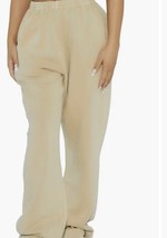 Naked Wardrobe Women&#39;s Jogger Sweatpants Beige Elastic Waist Size Medium NWOT - £20.31 GBP