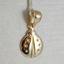 18K YELLOW GOLD FLAT LADYBUG PENDANT CHARMS, 18 MM SMOOTH BRIGHT MADE IN... - $204.32