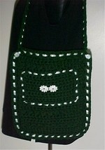 Dark Green/White Hand Crochet Shoulder/Cross Bag NEW - $13.98
