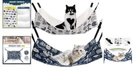 Reversible Cat Hammock 2-Pack - Adjustable, Washable Pet Bed for Small A... - $21.73