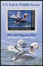 RW76b, Mint NH Signed Souvenir Sheet of One Duck Stamp - Stuart Katz - £35.84 GBP