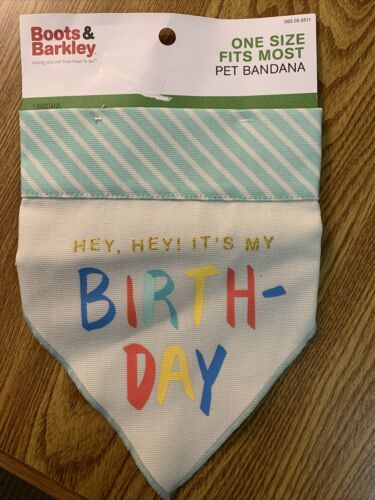 NEW Boots &amp; Barkley Birthday/ Adoption Day Dog Bandana One Size Fits Most. - $5.99