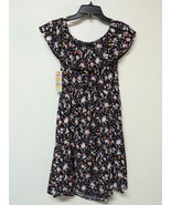 Young USA Women&#39;s Black Floral Flutter Round Neckline Casual Mini Dress ... - $14.16 CAD