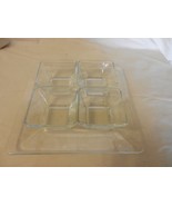 5 Piece Clear Glass Dip Appetizer Serving Set, Tray With 4 Dip Holders - $60.00