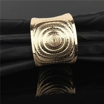 1PC European Curve Metal Tibetan Gold Silver Plated Wide Open Bangle Cuff Bracel - £9.43 GBP