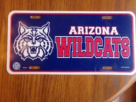 "ARIZONA WILDCATS" NCAA Basketball Souvenir Blue Plastic License Plate N... - $6.92