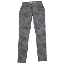 Old Navy Womens Rockstar Jeans 2 Gray Floral Flowers Stretch Printed - £16.88 GBP