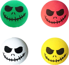 4Pcs Funny Halloween Skull Smile Car Antenna Topper Aerial Ball Car Ante... - £12.01 GBP