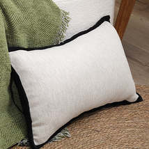 SOGA 2X 30x50cm Minimalist Lumbar Pillow Covers with Black Trim for Sofa... - €50,42 EUR