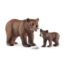 Schleich Wild Life, 4-Piece Playset, Animal Toys for Kids Ages 3-8, Griz... - $25.99