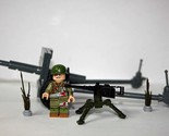 Building Toy German Artillery Gun set WW2 with US POW soldier Minifigure... - $17.50