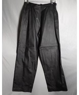 Jerry Lewis Leather Pants Women&#39;s Size 18 Black Straight Leg Vintage Retro - $149.39