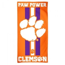 NCAA Clemson Tigers Beach Towel Striped Logo Center 30&quot; by 60&quot; by WinCraft - £21.62 GBP