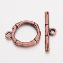 Toggle Clasps Antiqued Copper Bracelet Necklace T Clasps 4 Sets Bamboo D... - $6.44