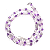 Natural Crystal Amethyst Gemstone Mix Shape Smooth Beads Necklace 17&quot; UB-5085 - £8.53 GBP