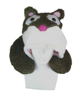 Travel Neck Pillow with drawstring Hoodie Animal plush  w luggage hook novelty  - £11.89 GBP