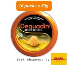 Dequadin  Lemon Pastilles Cool and Refreshes  16 packs x 50g - Fast ship by DHL - £94.88 GBP