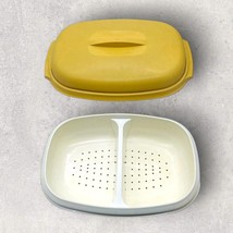 Tupperware 1273 1274 1275 Harvest Gold Microwave Vegetable Rice Steamer ... - $18.97