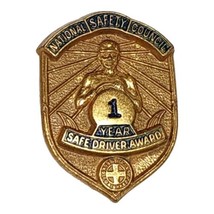National Safety Council Lapel Pin Safe Driver 1 Year Award  Screw Back P... - $11.29
