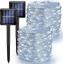 White Solar String Lights Outdoor Total 80 FT 240 LED Solar Powered Waterproof F - £24.96 GBP