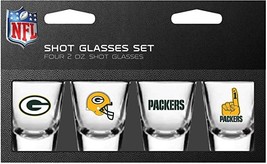 Green Bay Packers Shot Glasses Set Four 2oz - £23.18 GBP