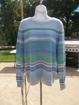 Nwot Ann Taylor Loft Lt Blue Striped Sweater Xl - £19.98 GBP