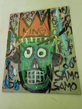 Jean Michel Basquiat Street Art Graffiti Style Pop Acrylic Canvas 1981 King SAMO - £1,016.73 GBP