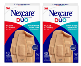 Nexcare DUO Bandages, 40 CT, Assorted Sizes 2 Pack - £9.98 GBP