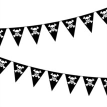 Pirate Party Supplies and Table Decorations (Skull and Crossbones Black Pennant  - £9.46 GBP