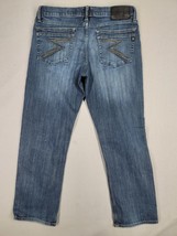 Rock Republic Jeans Mens 34x30 Blue Straight Med Wash Denim Distressed Pants - £14.66 GBP