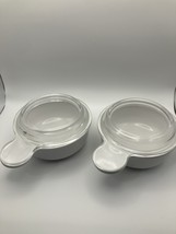 Set of 2 Corning Ware White GRAB-IT BOWLS P-150-B With Glass Lids - $24.75