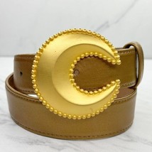 Worth Vintage Metallic Gold Studded Moon Buckle Belt Size XS Womens - £31.64 GBP