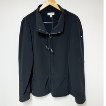 St. John Sport Womens Full Zip Utility Jacket Long Sleeve Black Drawstri... - $74.25