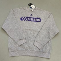 NWT Adidas LSU Tigers Athletic Dept Sweatshirt Gray Purple Stripes Size Small - £29.54 GBP