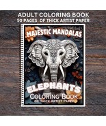 Elephants - Mandalas- Spiral Bound Adult Coloring Book - Thick Artist Paper - $30.00