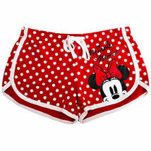 Minnie Mouse Women&#39;s Polka Dot Smile Shorts Red - $27.98