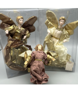 Vtg Christmas Angel Ornaments Lot 3 Victorian Vinyl Cloth James A Cole A... - $26.33 CAD