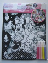 Disney Minnie Mouse Daisy Duck Velvet Art Poster 8&quot; x 10&quot; 5 Markers Pkg New! - £3.10 GBP