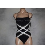 Gottex Gold NWT Criss Cross Black Bandeau Strapless Swimsuit Bathingsuit... - £63.11 GBP