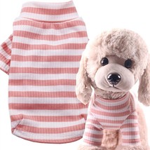 New Warm  Pet Clothes Clic Stripe Coat Small Medium Dog Cat Shirt Jacket Teddy F - £40.13 GBP
