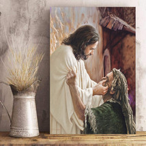 Through The Eyes Of Faith Gift for Jesus Christ Canvas Wall Art Jesus Poster - £18.05 GBP+