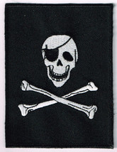 JOLLY ROGER PIRATE FLAG PATCH SKULL &amp; CROSSED SWORDS - £4.77 GBP