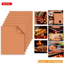15.75'' x 13'' Non-Stick Grill Mats - 7pcs Outdoor Essentials for BBQ Lo... - $45.49